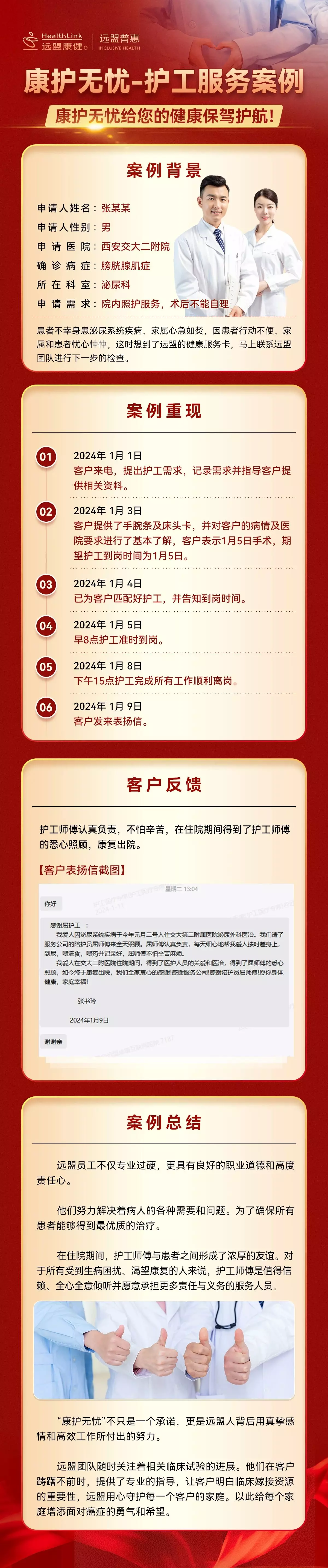 远盟康护随心护工卡服务案例